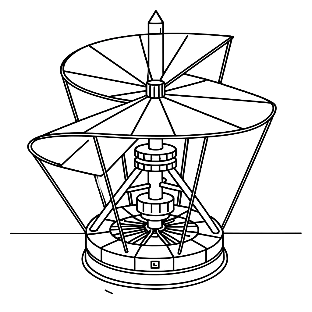 Da Vinci aerial screw helicopter design coloring page