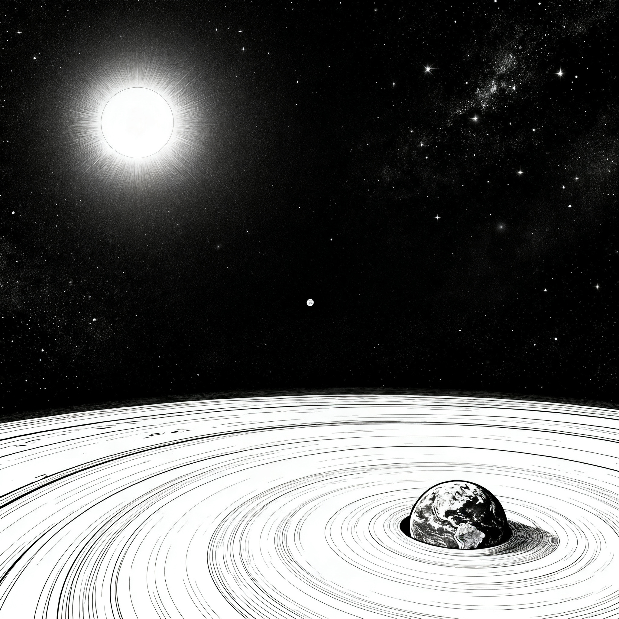 Alien habitable planet coloring page