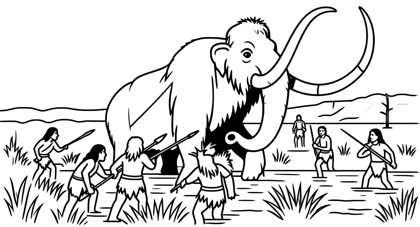 Woolly mammoth coloring page ice age